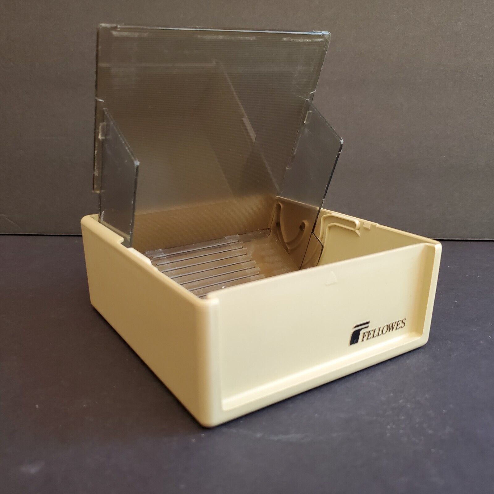 Vintage Fellowes Fan File PC Disk Flip Up 3.5 in Diskette Storage Container