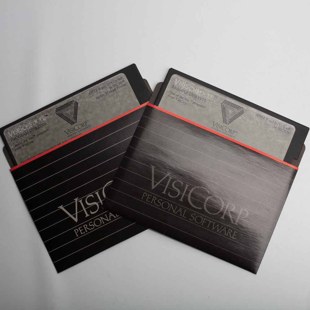 Vintage Apple II  II PLUS VisiSHEDULE Software VisiCorp 16 Sector 48K