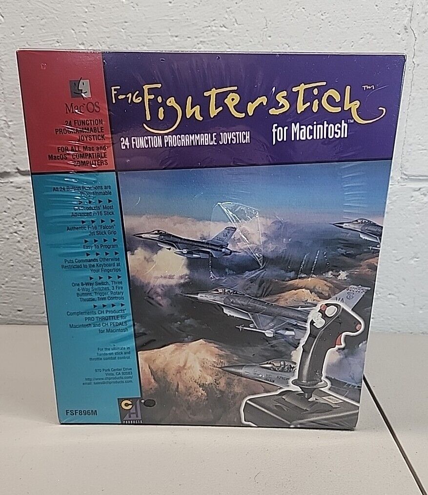 Vintage CH Products F-16 Fighterstick For Macintosh FSF896M Sealed Rare HTF