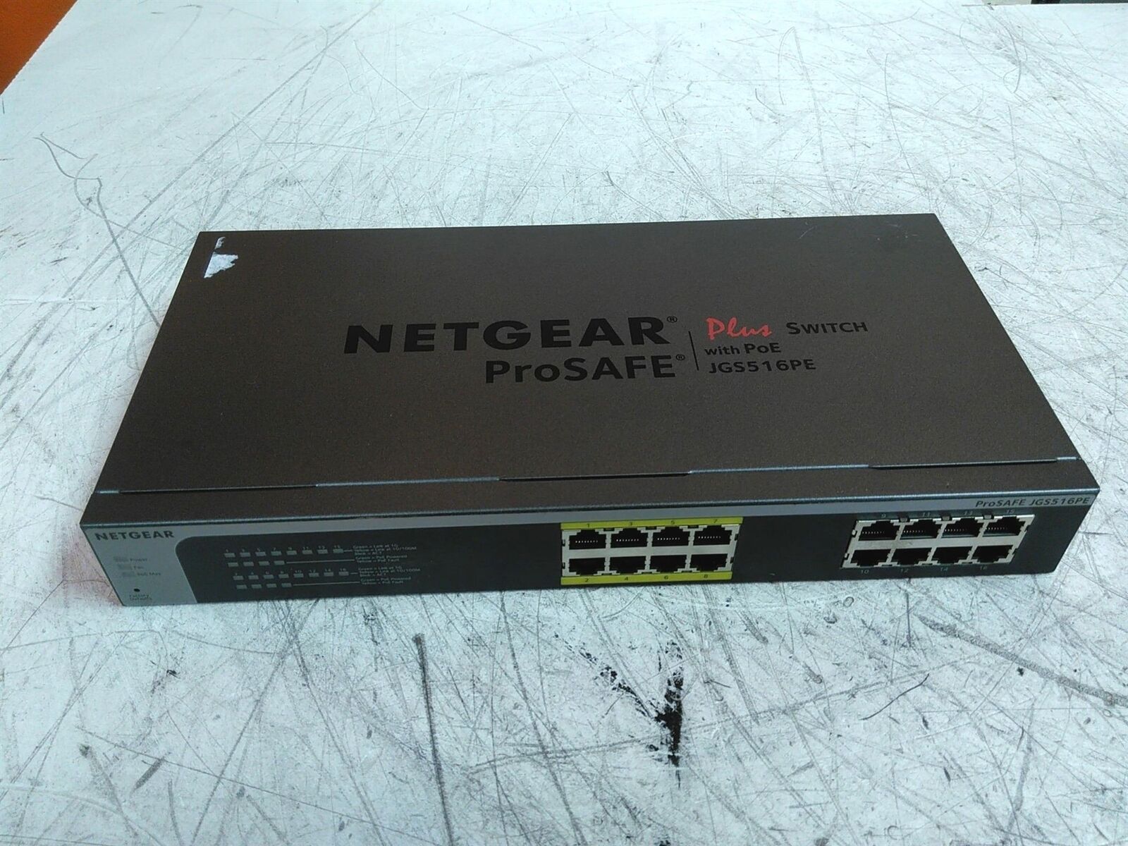 Netgear JGS516PE ProSafe Plus 16 Port Gigabit Ethernet Switch w/ PoE Ports 