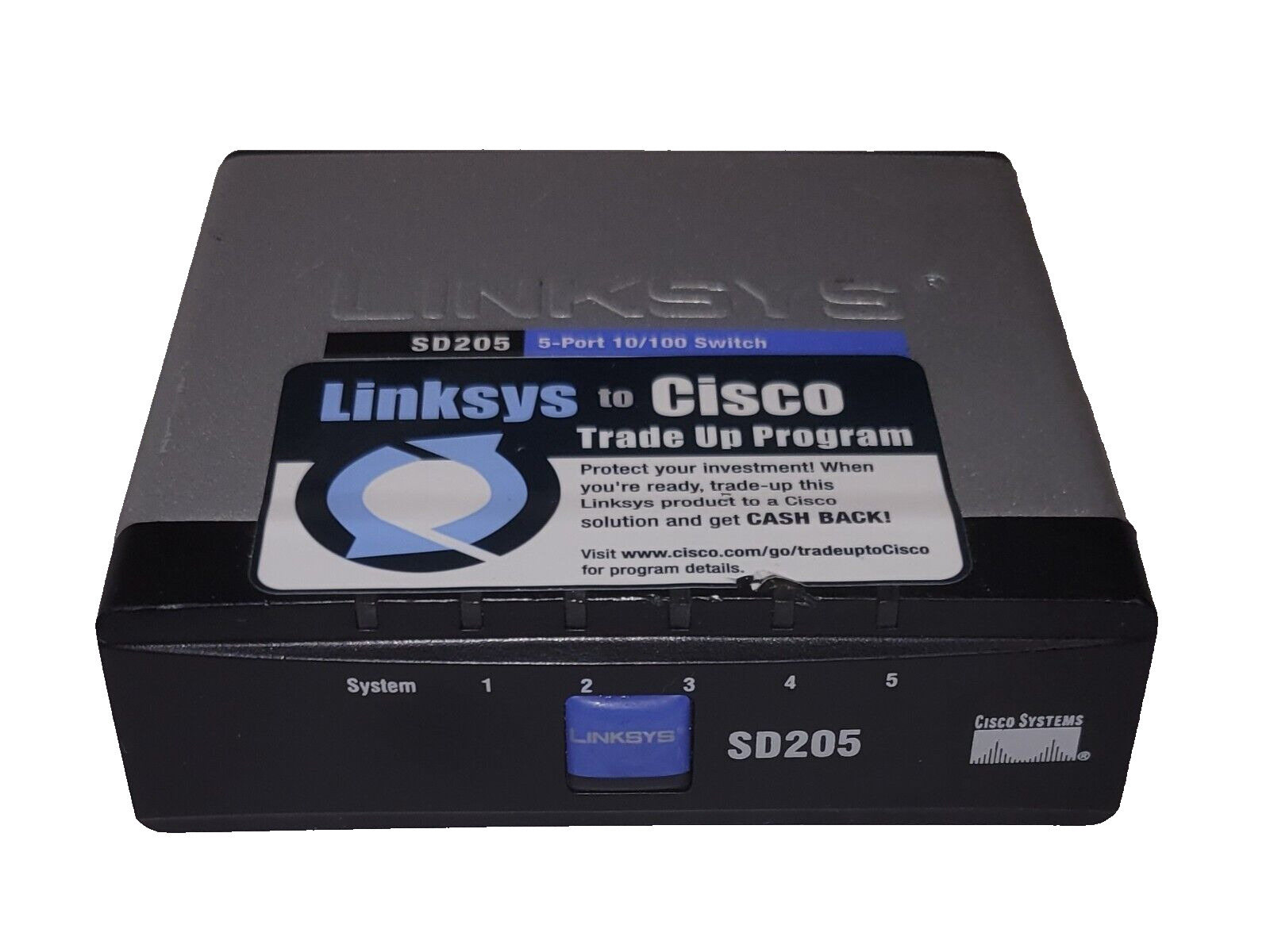 CISCO Linksys SD205 5-Port 10/100 Network Switch Only NO AC ADAPTER