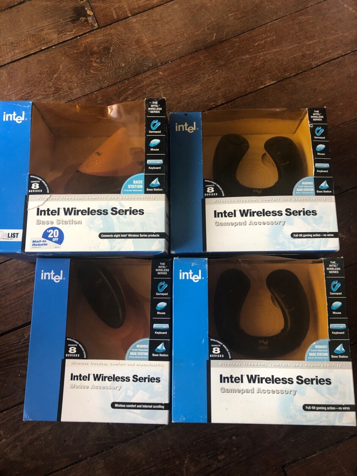 Vintage Intel Wireless Series- Mouse, 2 Gamepads & Base Station-NEW    #5