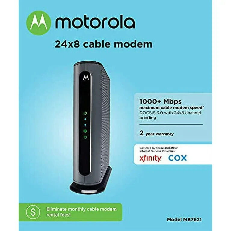 Motorola 24x8 cable modem MB7621-10 1000+ Mbps / New Open Box