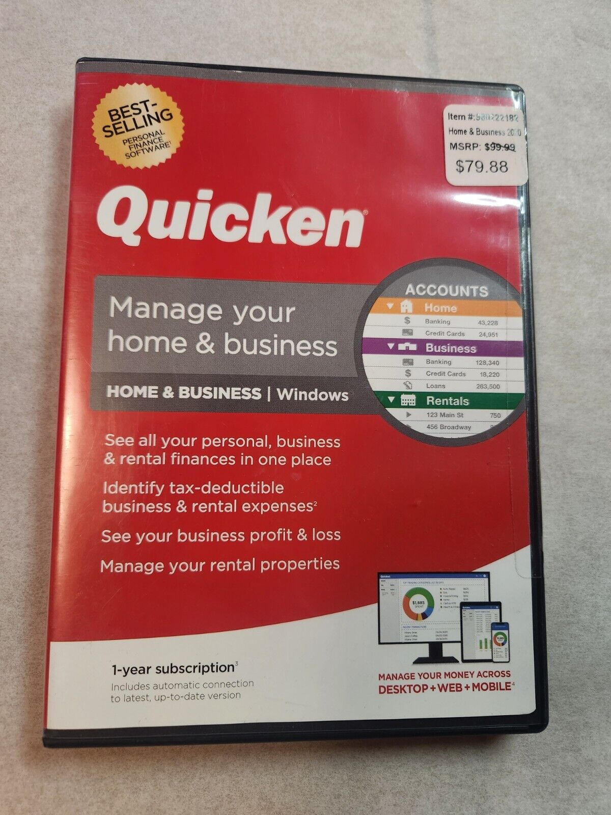 NEW Sealed Quicken Home & Business for Windows Software Desktop Web Mobile 1yr