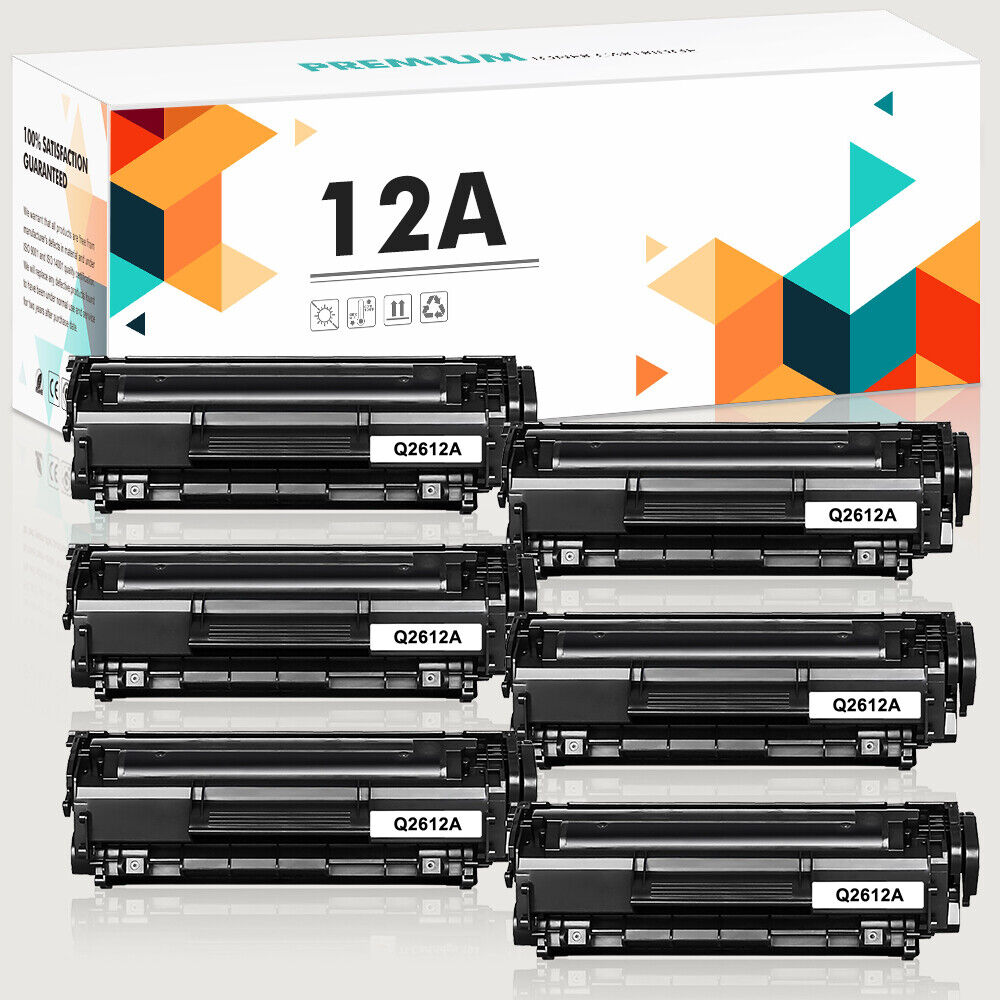 1-6 pack Toner Compatible for HP 12A Q2612A Laserjet 1010 1012 1018 1020 Printer