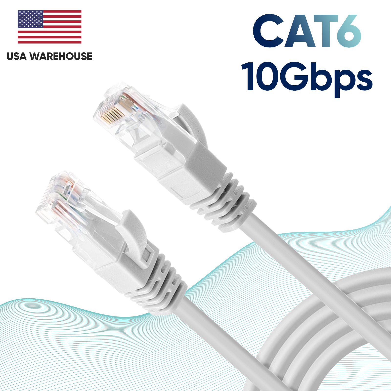 CAT6 Ethernet Internet LAN Cable Network 1.5 3 5 7 10 15 25 30 50 75 100 200 Lot