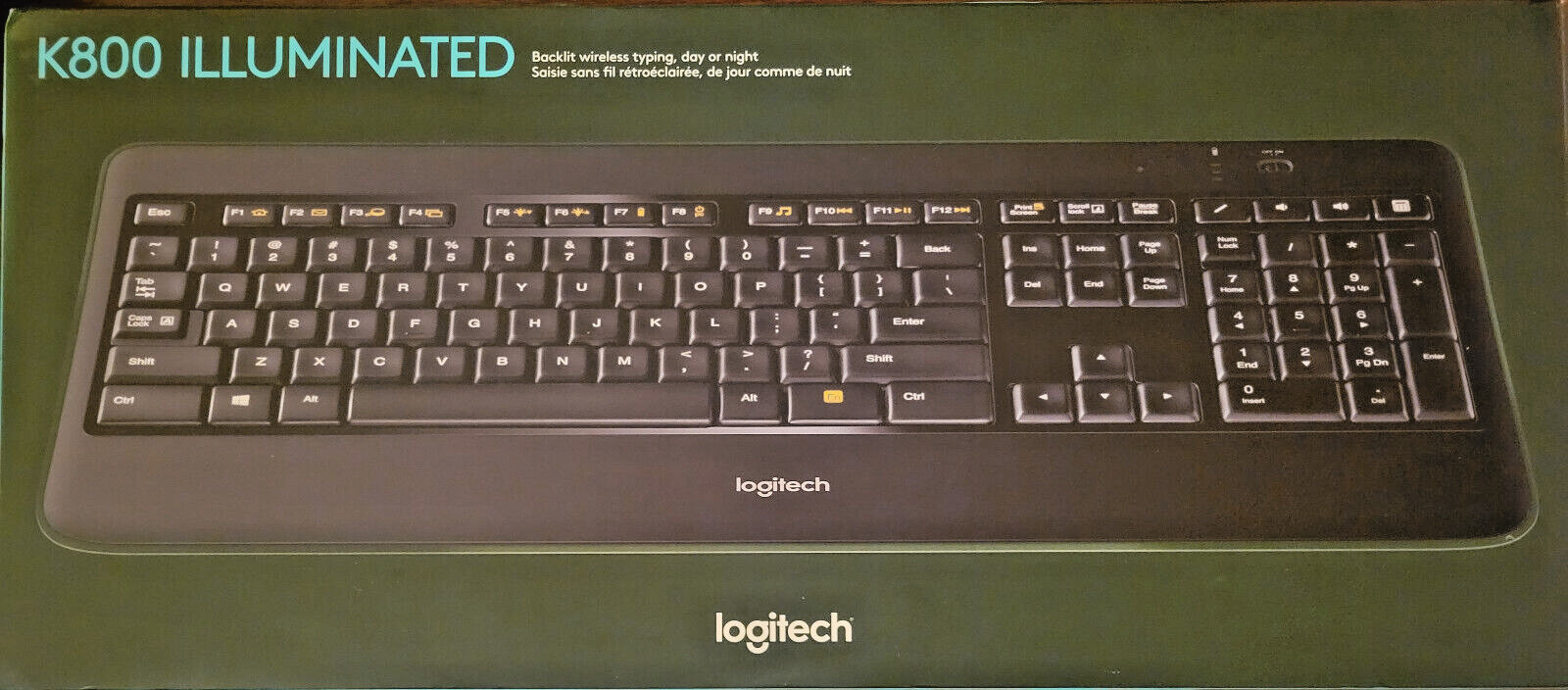 Logitech K800 Wireless Illuminated Keyboard-New In Box&Factory Sealed-Free Ship