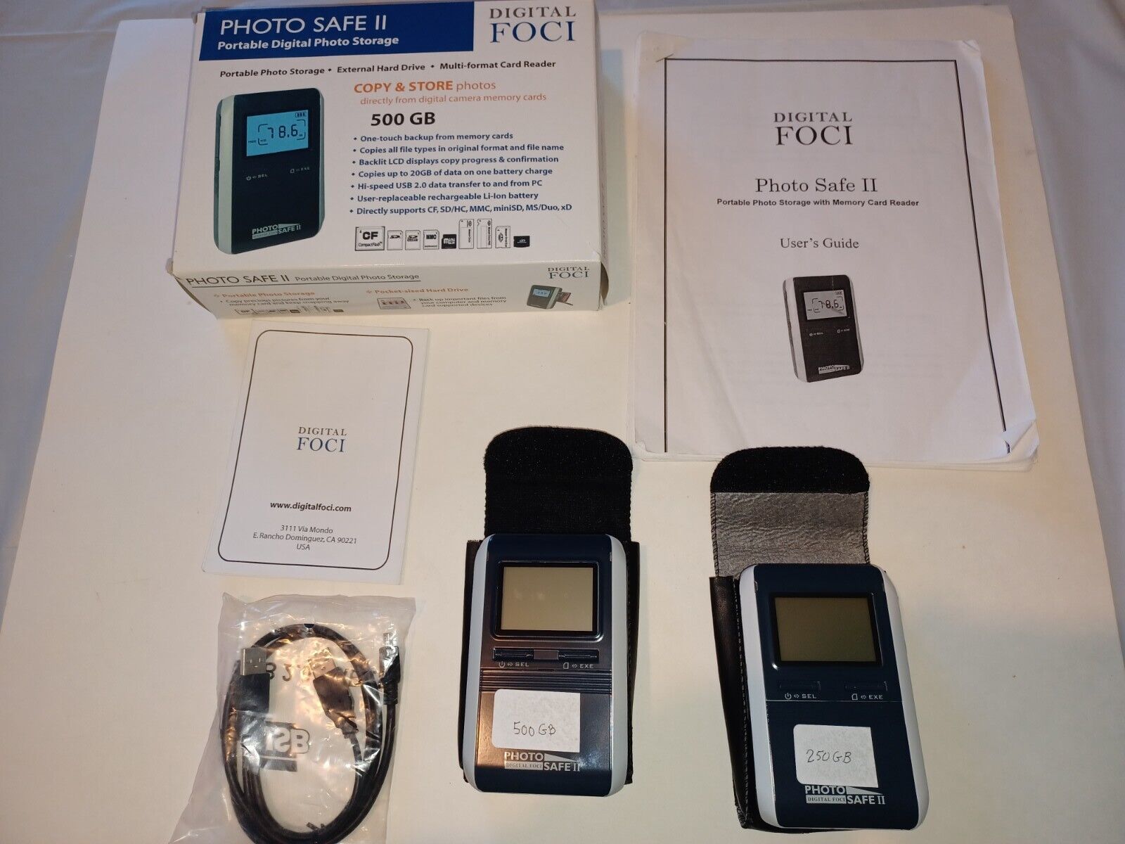 Digital Foci Set Of 2 External Hard Drives 500 GB And 25 - USB 2.0 