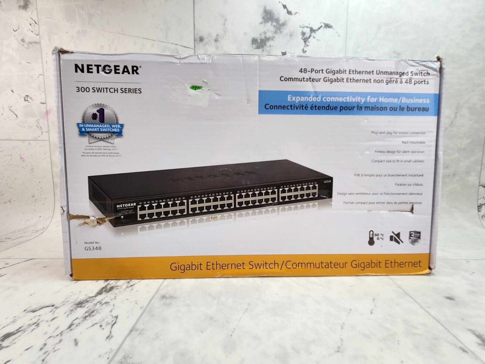 Netgear GS348 48-Port Gigabit Ethernet Unmanaged Switch - Desktop or Rackmount