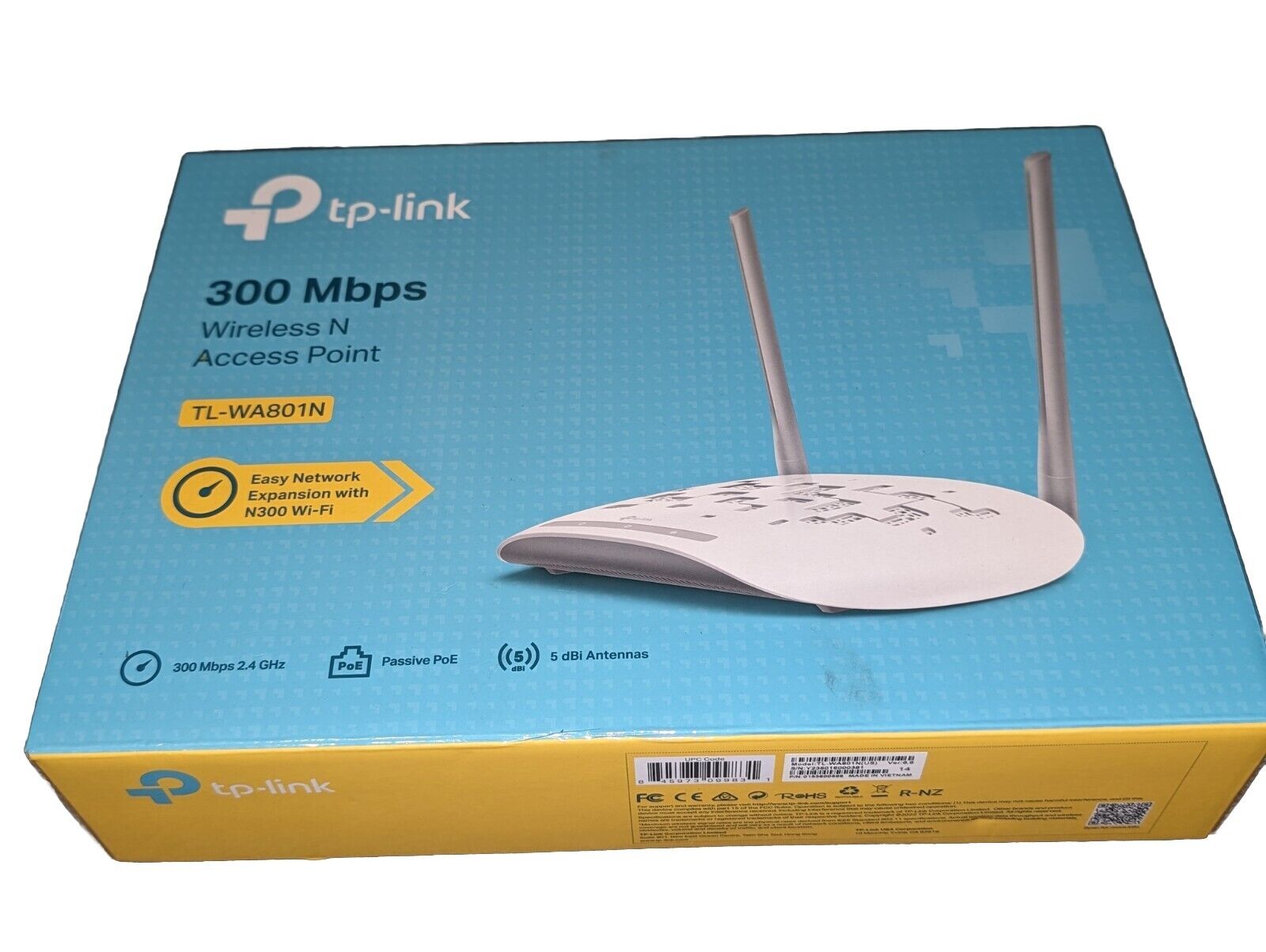 TP-LINK TL-WA801ND 300Mbps 2.4GHz Wireless N Access Point - White - New in Box