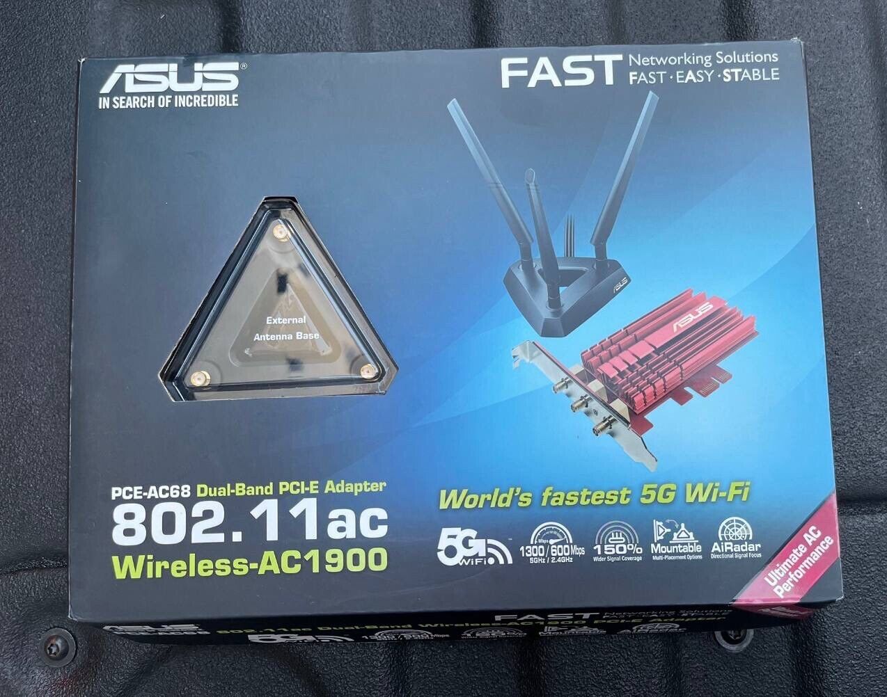 ASUS PCE-AC68 Dual-Band Wireless-AC1900 PCI-E Adapter Router