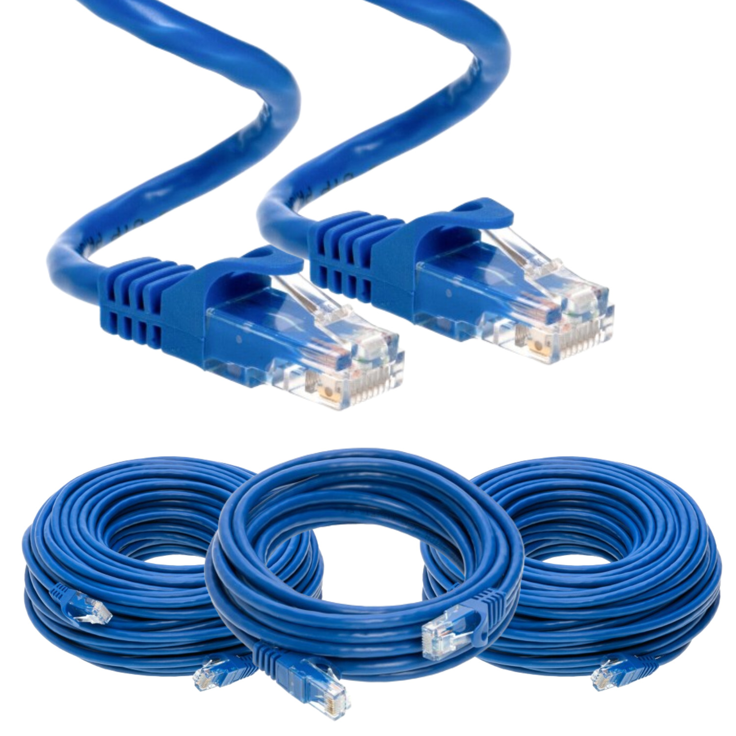 CAT6 Patch Cable 500mhz Ethernet Internet Network Router LAN RJ45 UTP BLUE LOT