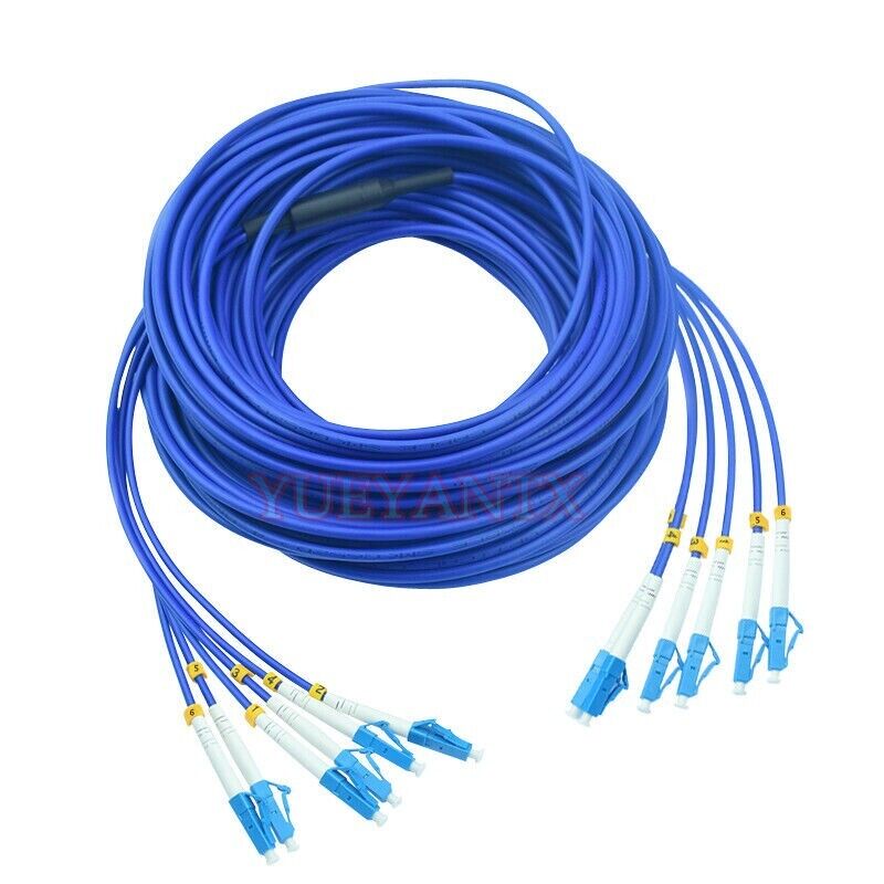 150M Indoor Armored Fiber Cable LC-LC 6 Strand SingleMode 9/125 Fiber Patch Cord