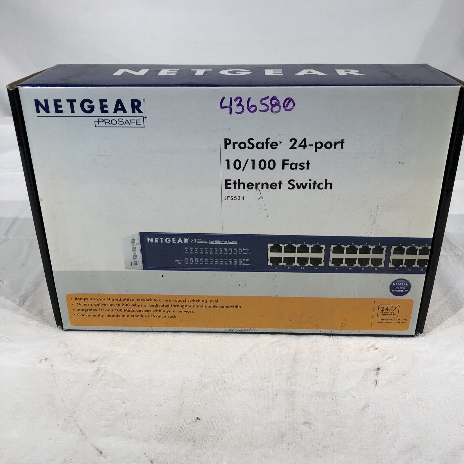 Netgear ProSafe 24-Port 10/100 Mbps Fast Ethernet Switch JFS524-v2