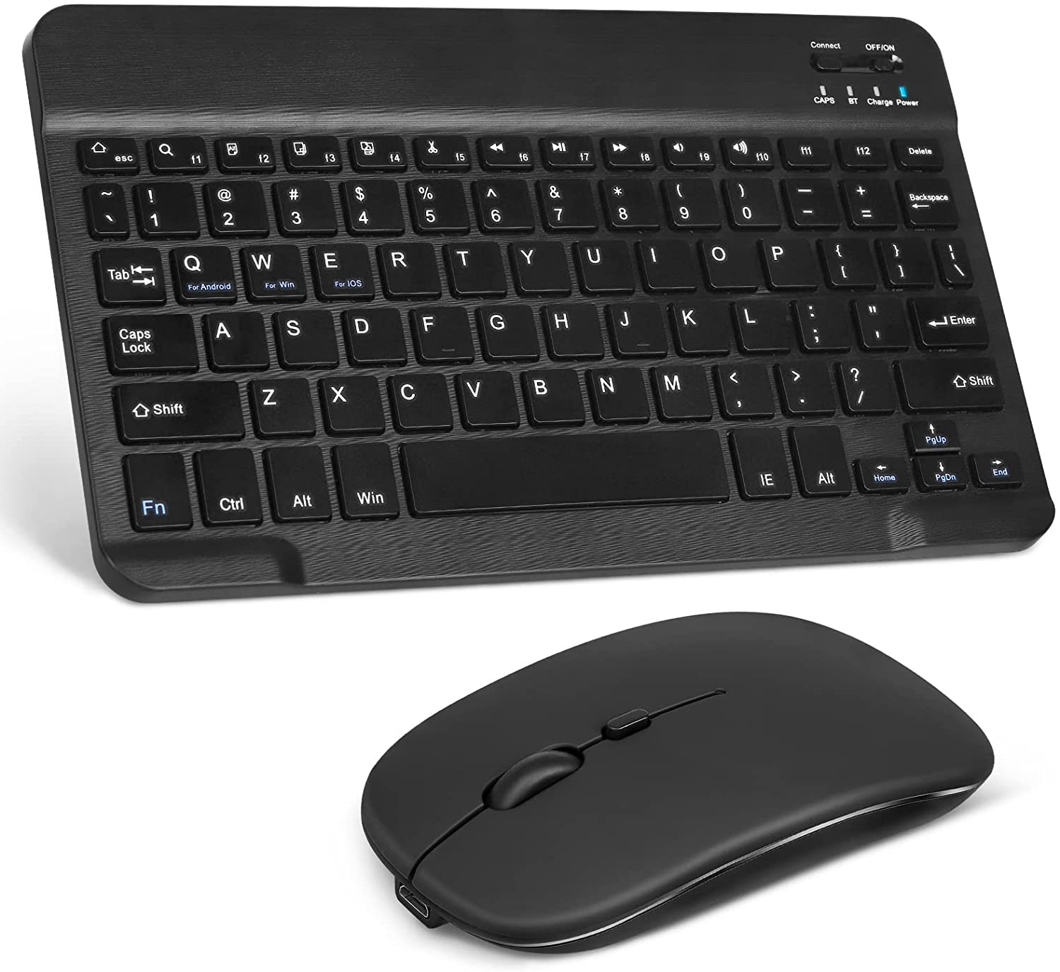 Wireless Rechargeable Bluetooth Keyboard and Mouse Combo Ultra Slim Full-Size