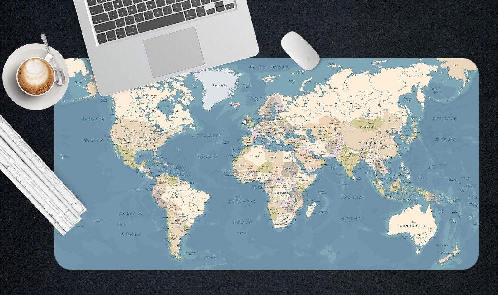 3D Retro World Map 467 Non-slip Office Desk Mouse Mat Large Keyboard Pad Game