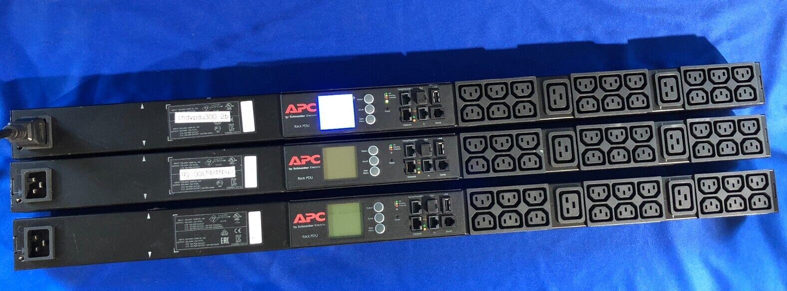 Lot: 3x APC Rack PDU Power Distribution AP8858 - Partially Tested - Read Desc.