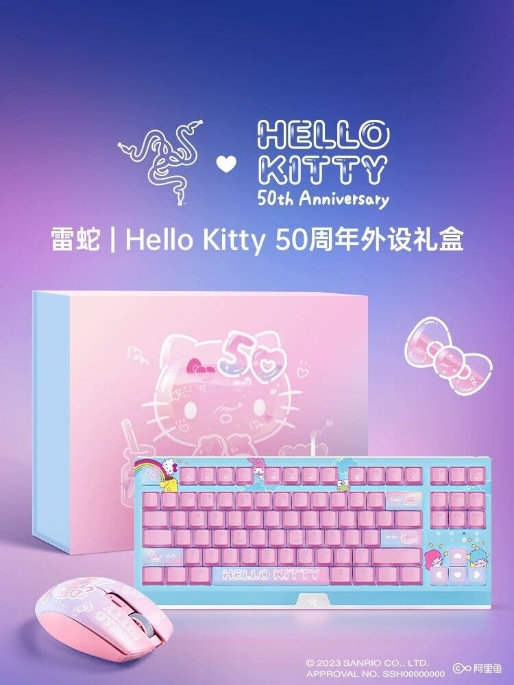 Razer x Sanrio Hello Kitty 50th Anniversary Orochi V2 Mouse and Keyboard Combo