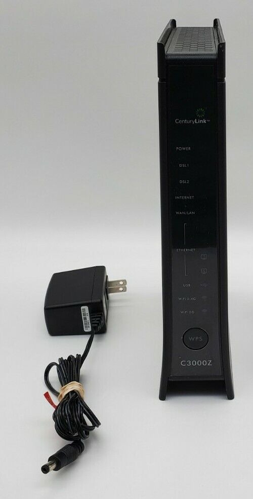 CenturyLink ZyXEL C3000Z DSL Modem Wireless Router w/ AC Adapter