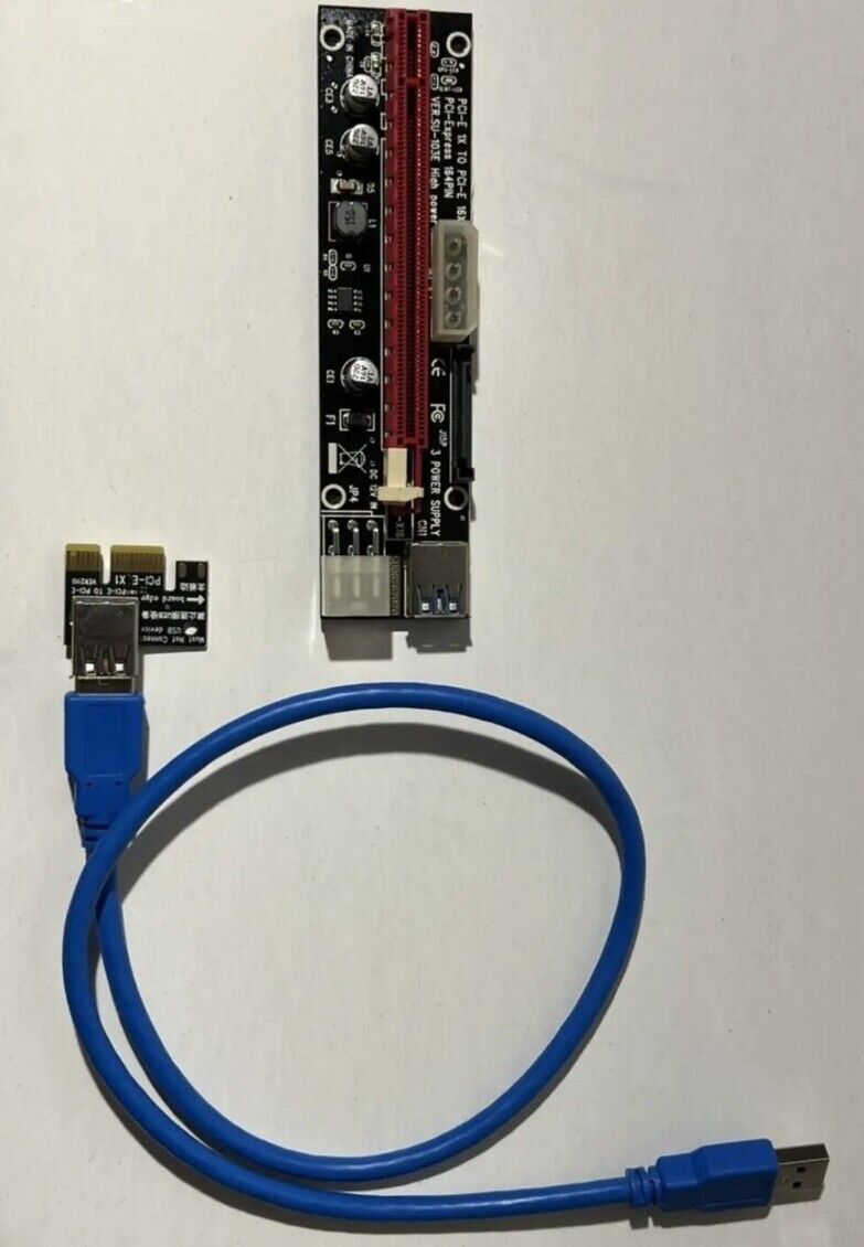 Ubit 12 Pack Latest PCI-E Riser Adapter Card + 60cm  3.0 Cable 