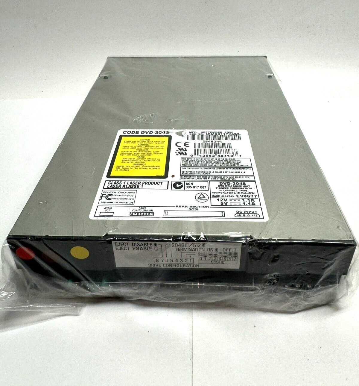 VINTAGE FACTORY SEALED PIONEER DVD-304S DVD/CD ROM SCSI DRIVE MADE IN JAPAN