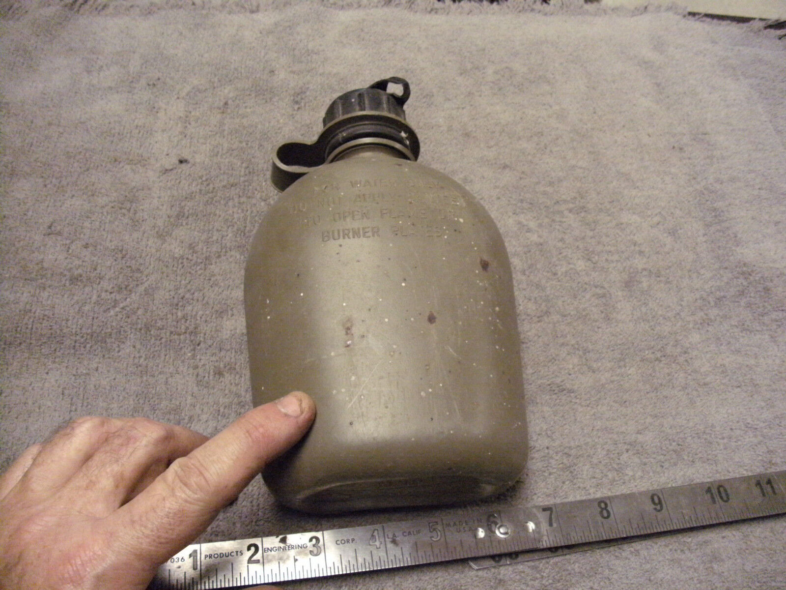US Issue OD PLastic Canteen dated 1986 good  used cond