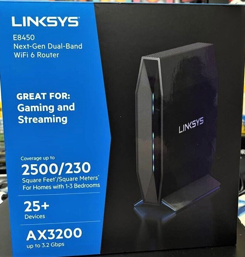 Factory Sealed  New Linksys E8450 WiFi 6 AX3200 Dual Band 3.2 Gbps