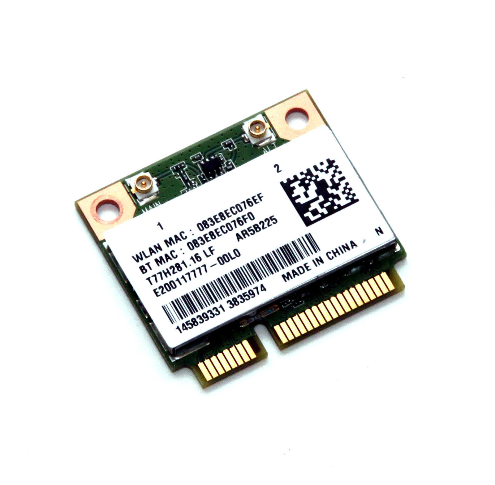 Atheros WIFI Wireless N and Bluetooth 4.0 Combo Half Mini PCI-E Card AR5B225 