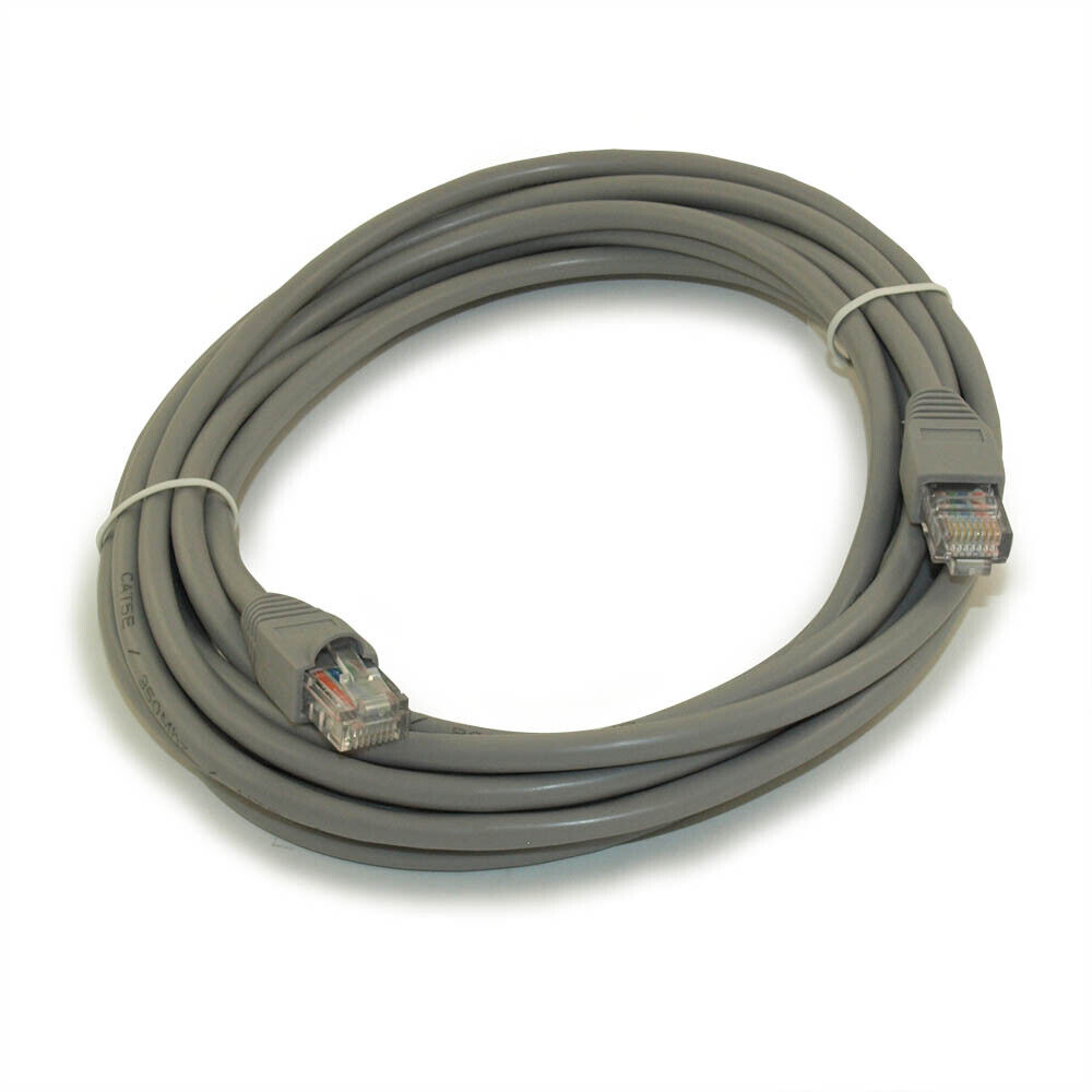 14ft Cat5E Ethernet RJ45 Patch Cable  Stranded  Snagless Booted  GRAY