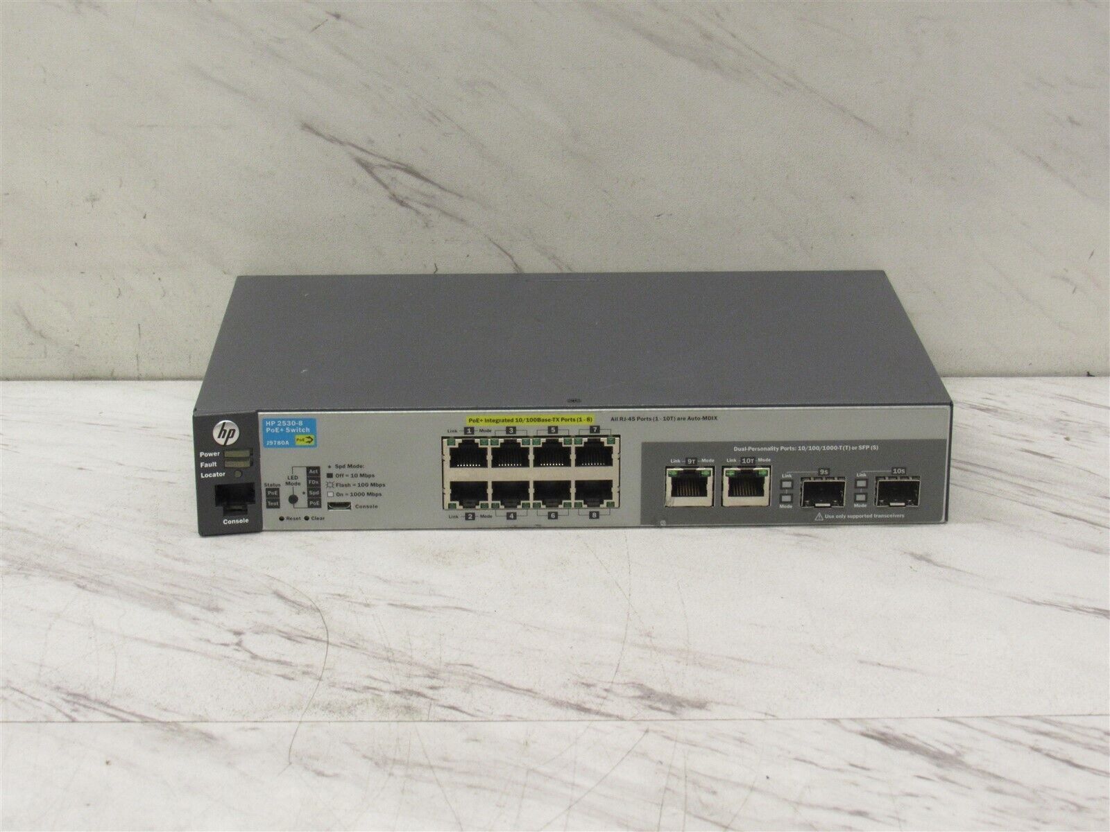 HP ProCurve 2530-8 PoE+ J9780A 8 Port 10/100 Managed Switch