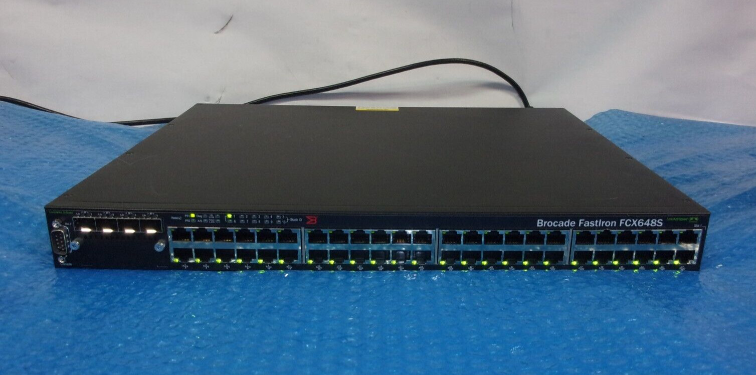 Brocade FastIron FCX648S 48 Port Gigabit Managed Switch