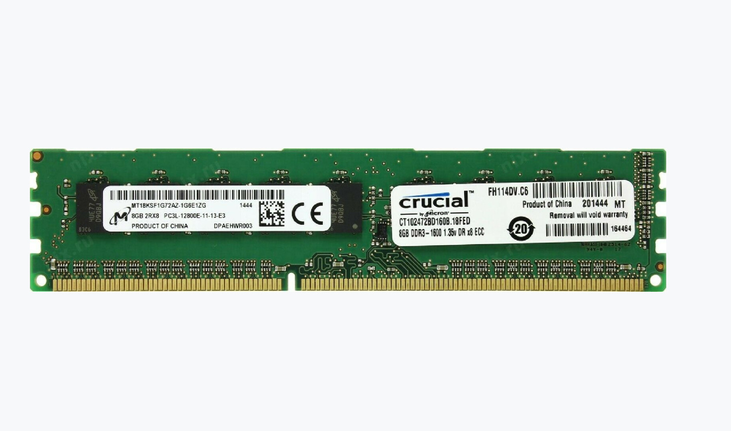 Crucial ECC Unbuffered 8GB DDR3 1600MHz PC3-12800 Server RAM Memory 1.35V LOT