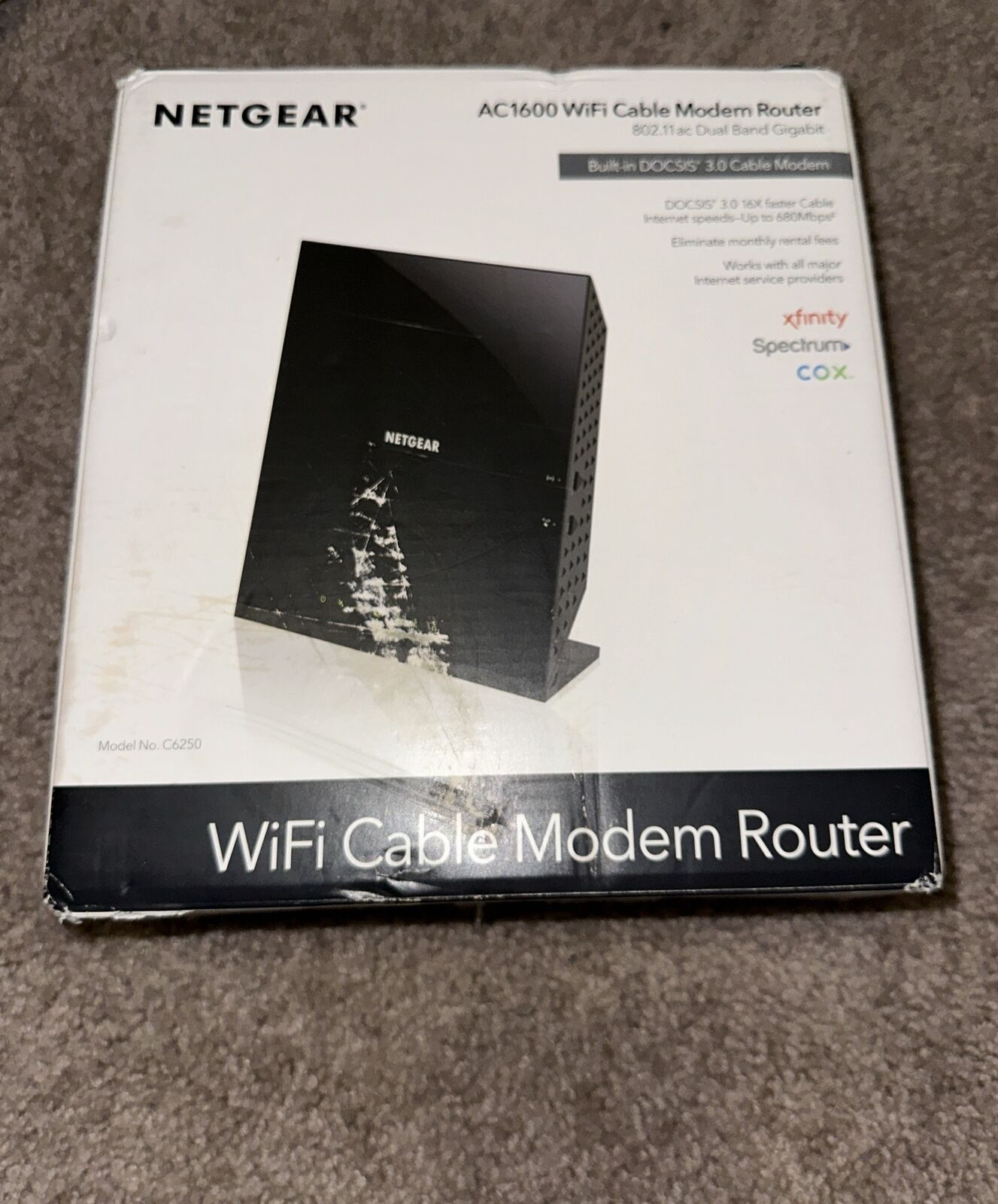 Netgear C6250-100NAS AC1600 (16x4) WiFi Cable Modem Router Combo (C6250) DOCSIS