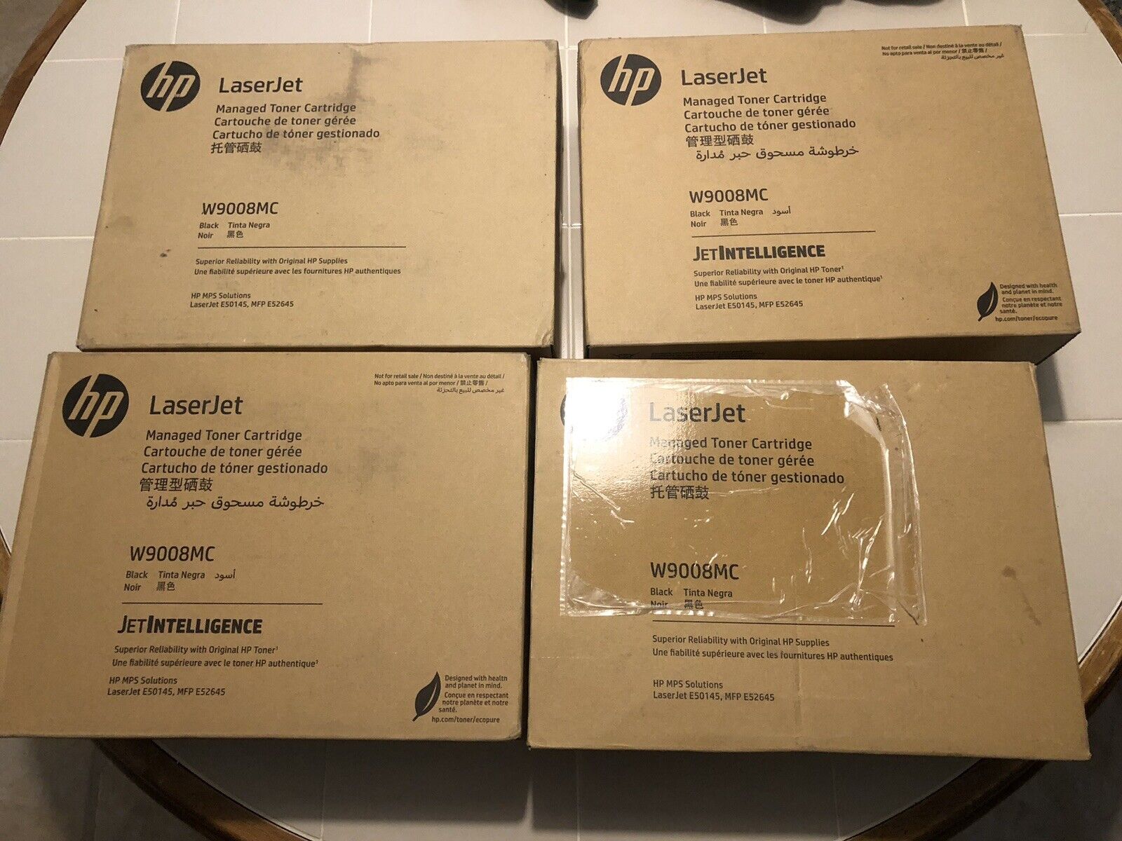 4 BRAND NEW GENUINE HP LAZERJET MANAGED TONER CARTRIGES MODEL W9008MC