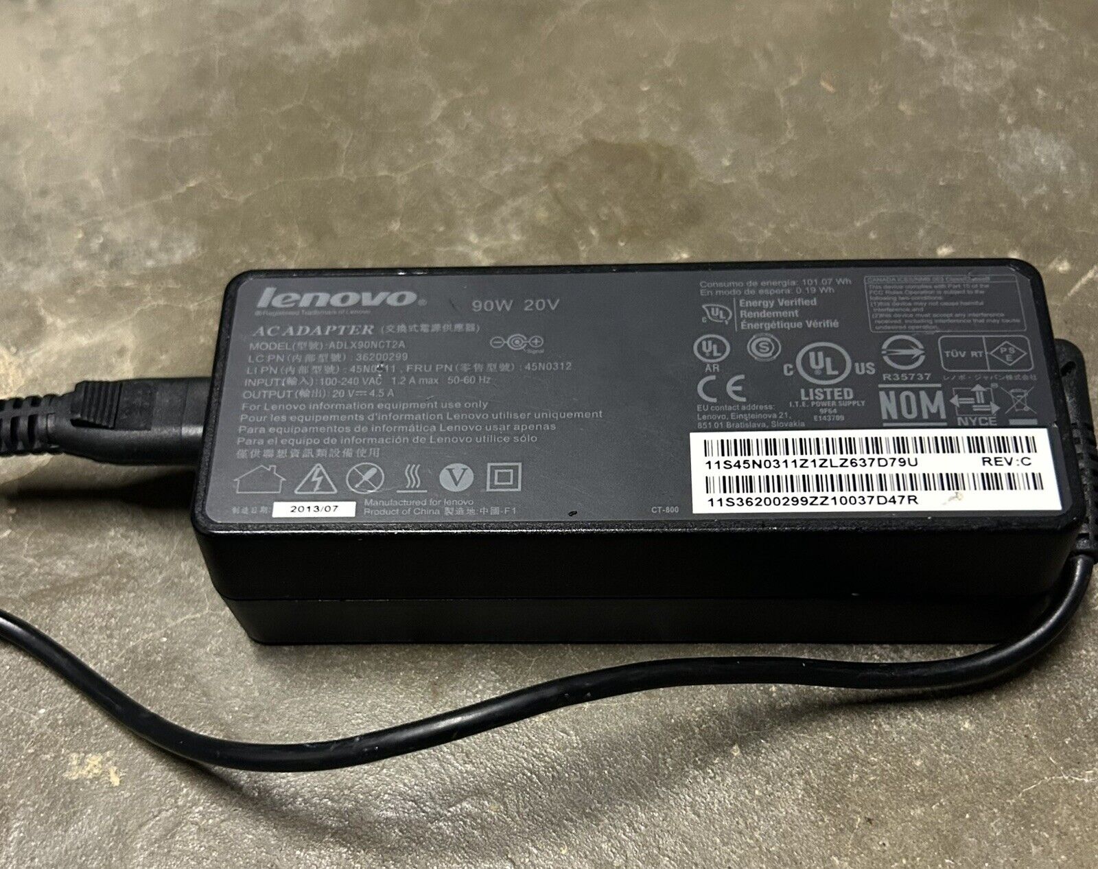 Genuine Lenovo ADLX90NCT2A AC/DC Adapter ThinkPad 20V 4.5A 90W 