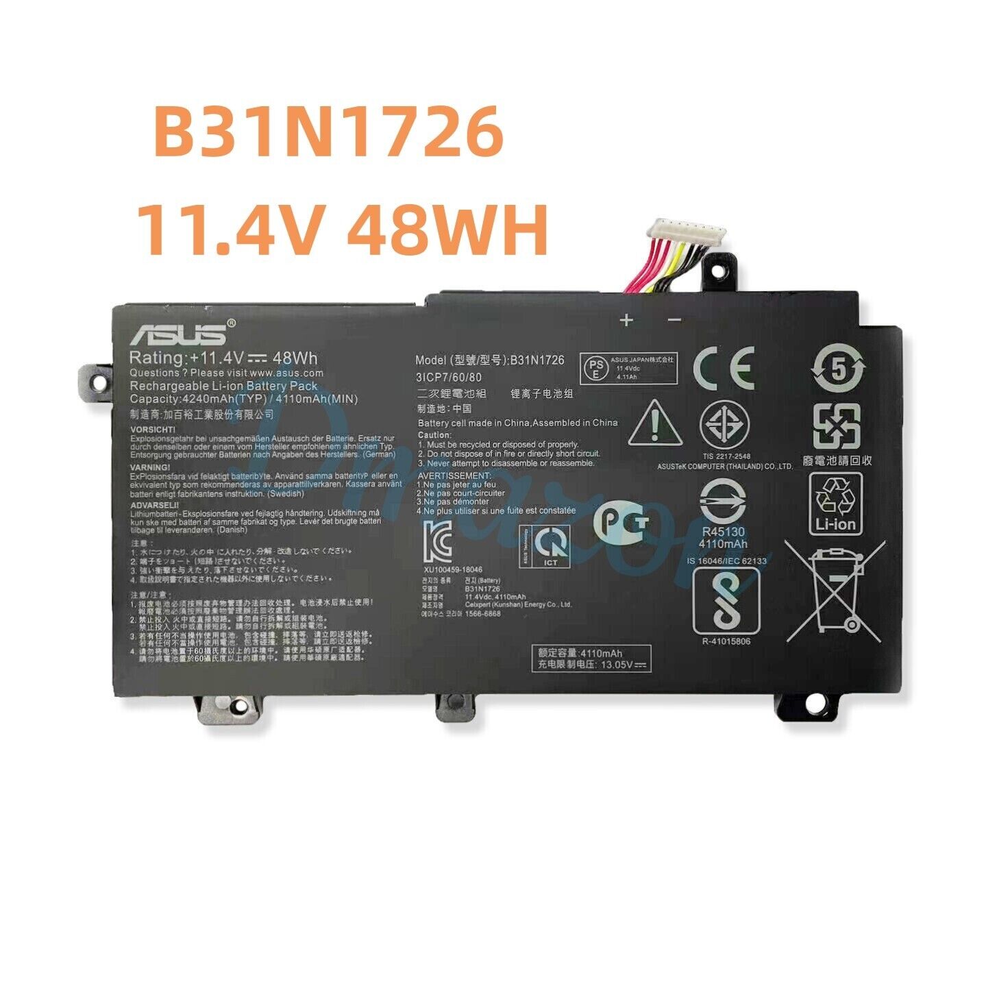 Genuine B31N1726 ASUS Battery FX505DT FX80GD For TUF Gaming A15 FA506IU FX504GD