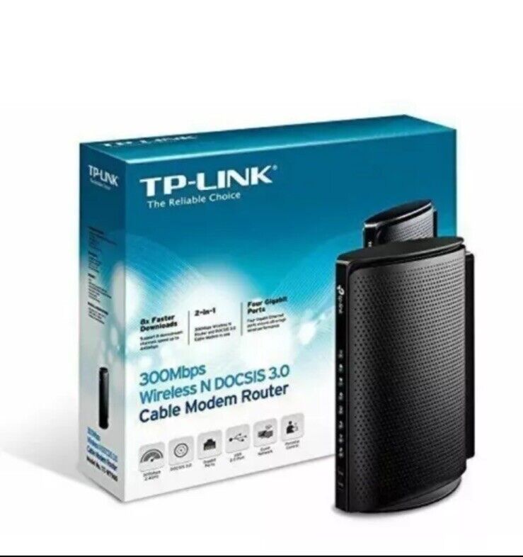 TP-Link TC-W7960 300Mbps Wireless Modem Router - Black NEW in Open Box