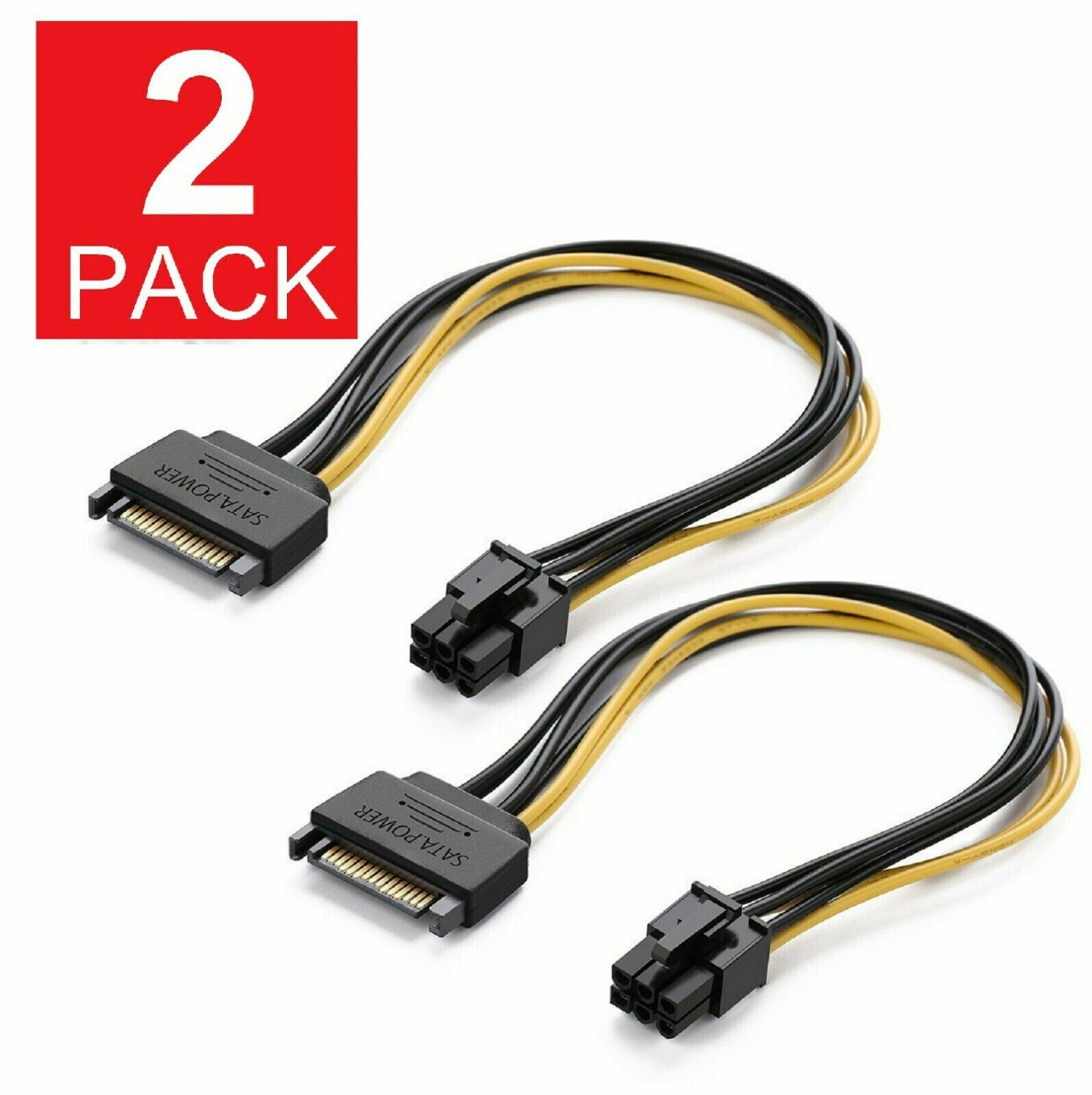 15pin SATA Power to 6pin PCIe PCI-e PCI Express Adapter Cable for Video Card