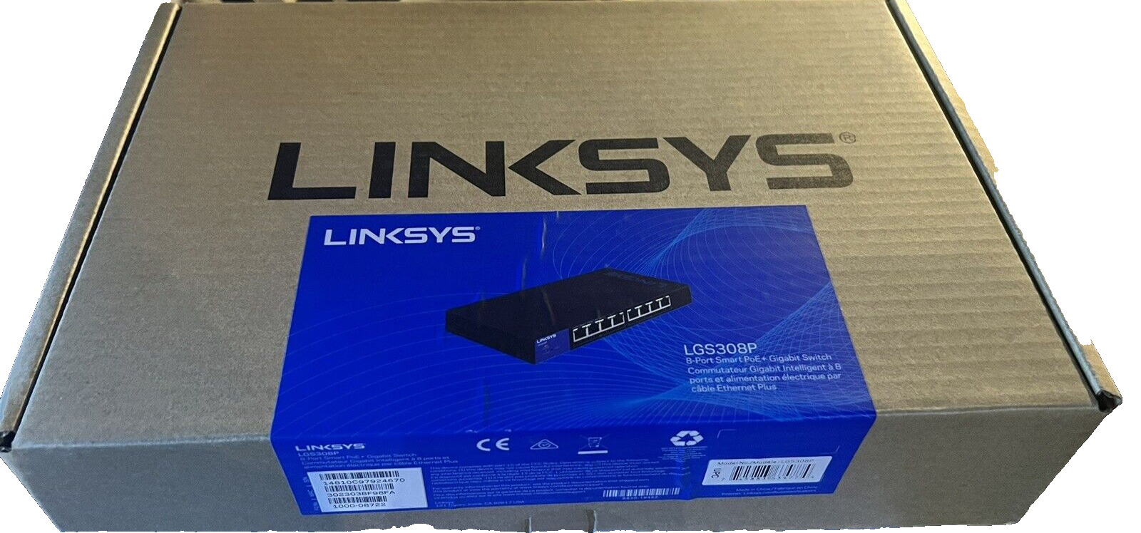 Brand New Sealed Linksys LGS308P 8-Port Gigabit PoE+ Smart Switch