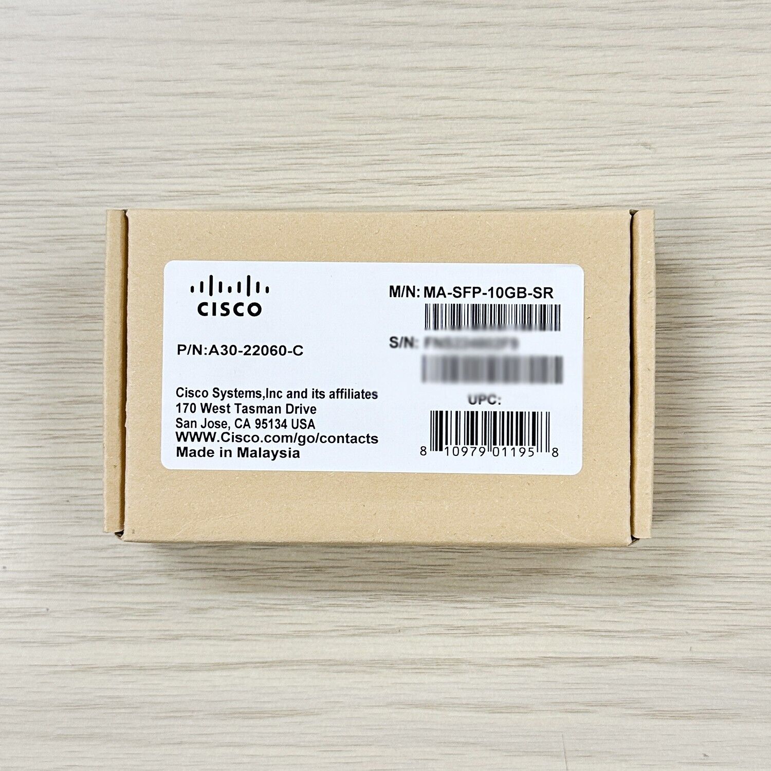 Cisco Meraki MA-SFP-10GB-TX 10G SFP+ Copper RJ45 80m Transceiver Module