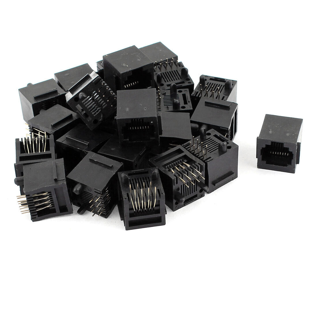25pcs Black RJ45 8P8C Network Modular Connector LAN ADSL Ethernet for PCB