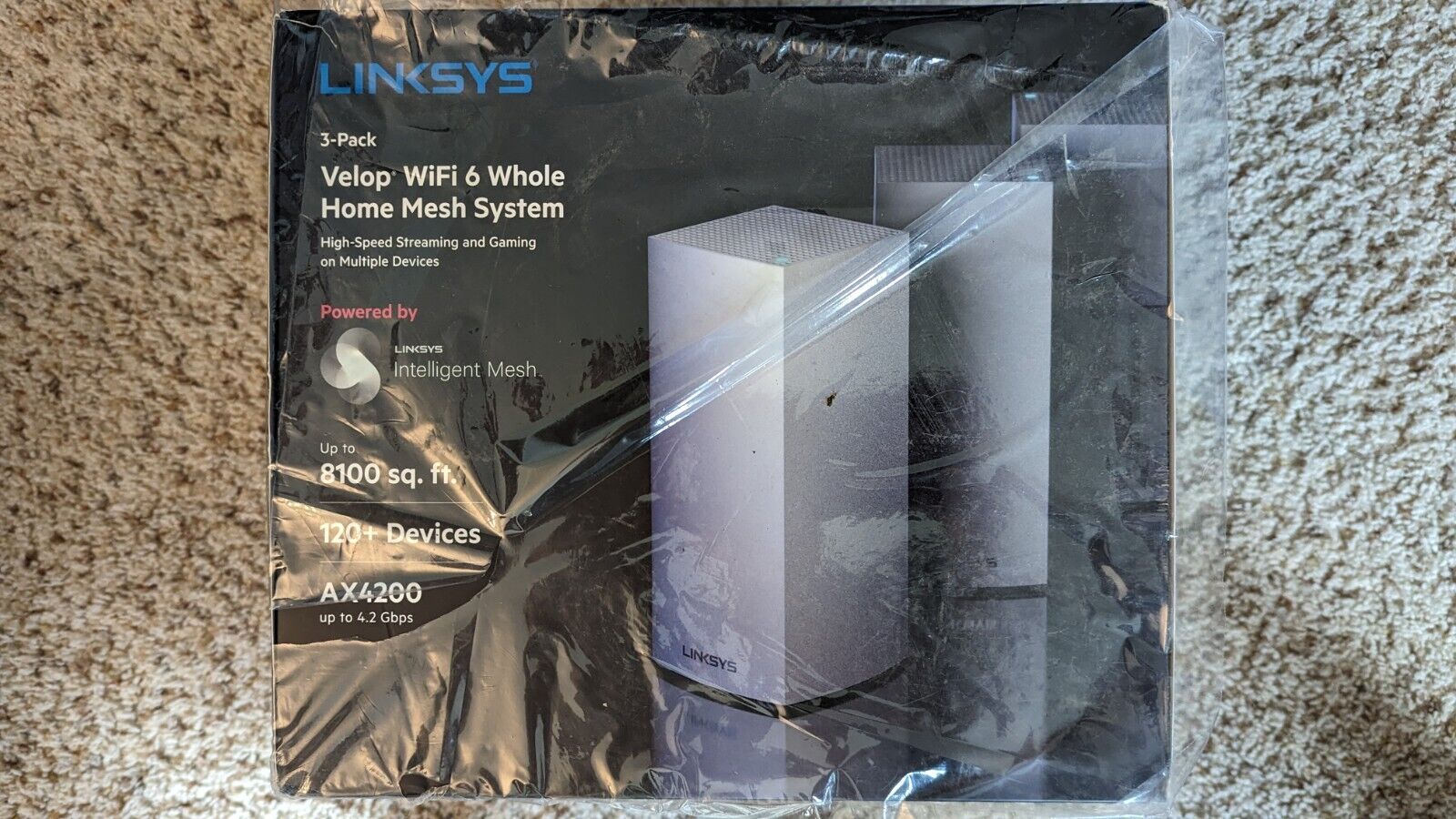 NEW Linksys Velop MX12600 3-Pack Tri-Band AX4200 Mesh WiFi 6 System