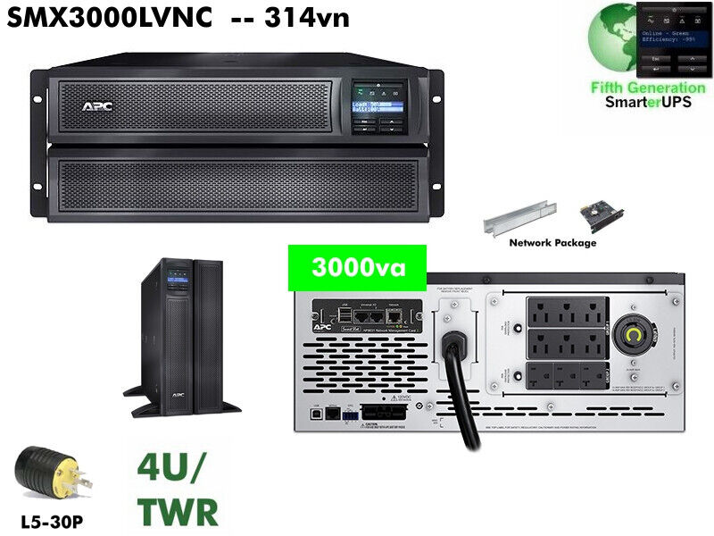 Rebuilt~ APC SmartUPS LCD SMX3000LVNC UPS 3000va 120v #NewBatts #Warranty