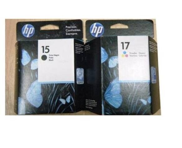 2 Genuine Factory Sealed HP 15 Black & 17 C6625AN Color Ink Cartridges 2019-2020