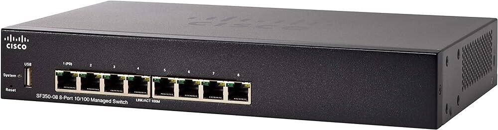 Cisco SF350-08 8-Port Managed 10/100 Switch SF350-08-K9-NA