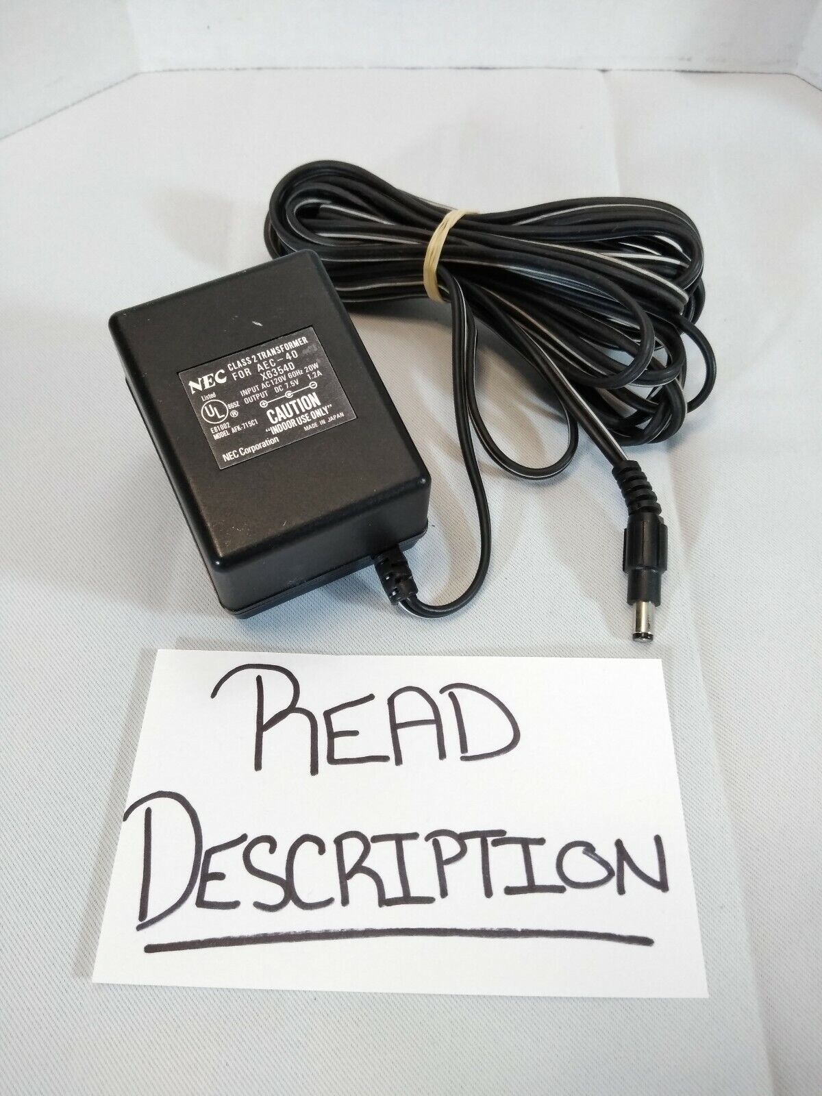 Power Adapter For NEC AEC-40 Voicepoint Audio Conference Terminal Read Desc.