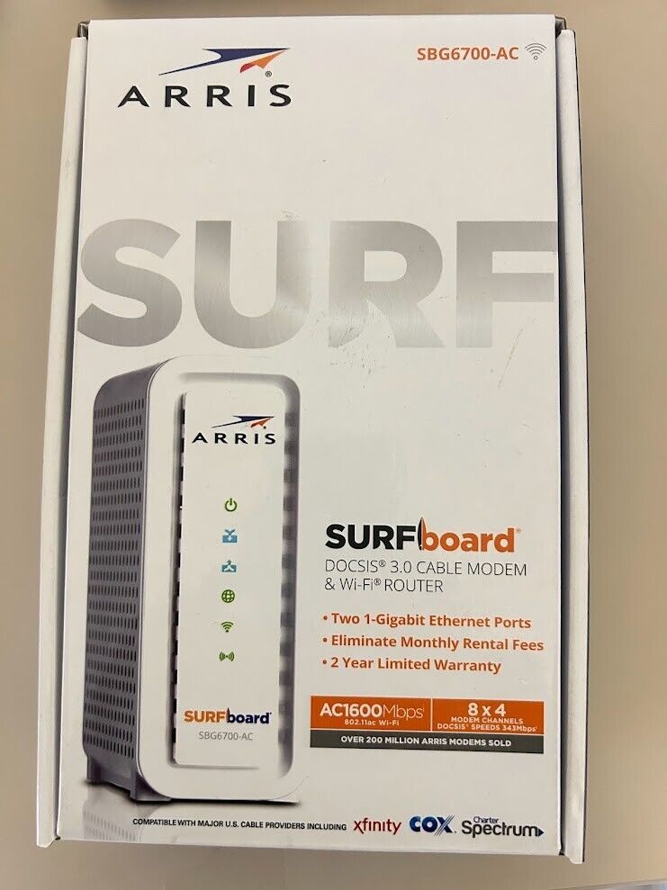 ARRIS Surfboard SBG6700-AC. DOCSIS 3.0. Cable Modem/ WiFi Router