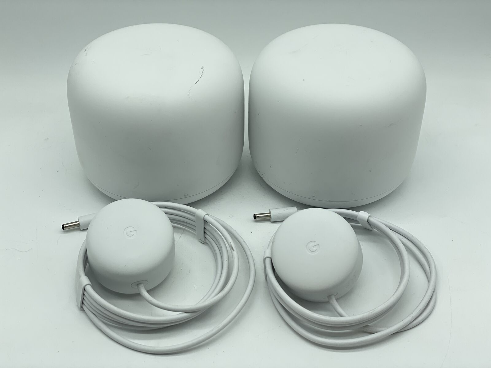 Google H2D Nest Wi-Fi Router w/ Power Cables Snow Lot of 2 Used