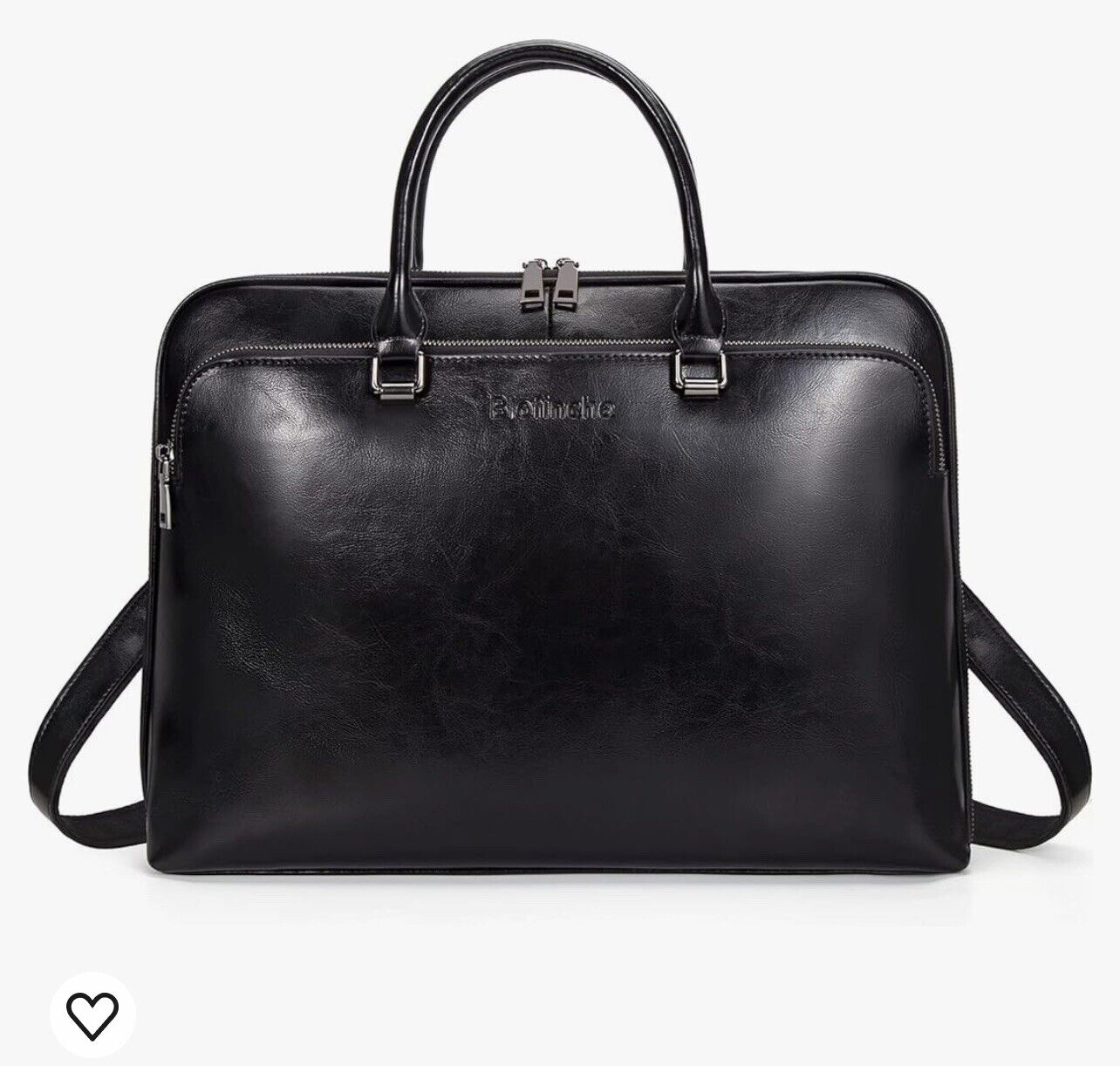 Blofinche Laptop Messenger shoulder bag: Genuine Leather 13.3 inch, Black 