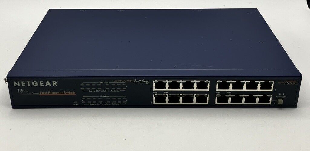 NetGear FS516 16-Port 10/100 MBPS Fast Ethernet Network Switch